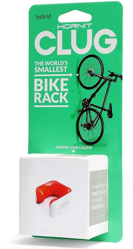 Clug Hybrid Wall Mount Bicycle Storage Rack, White/Orange (fits
