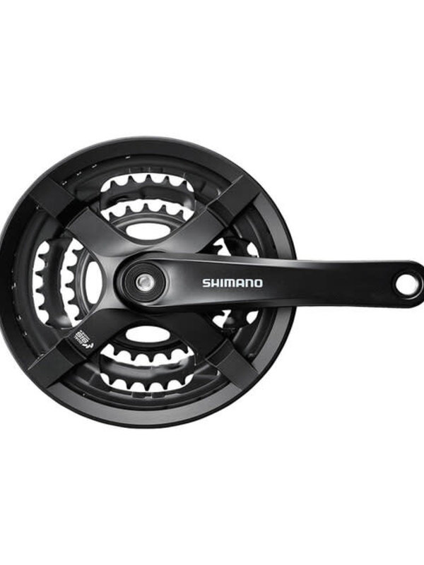 Shimano FRONT CHAINWHEEL, FC-TY501, FOR REAR 6/7/8-SPEED, 175MM, 42X34X24T W/CHAIN GUARD, W/CRANK FIXING BOLT, BLACK