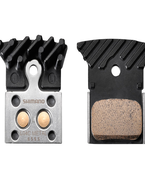 Shimano L04C DISC BRAKE PAD-METAL W/FIN, 1 PAIR