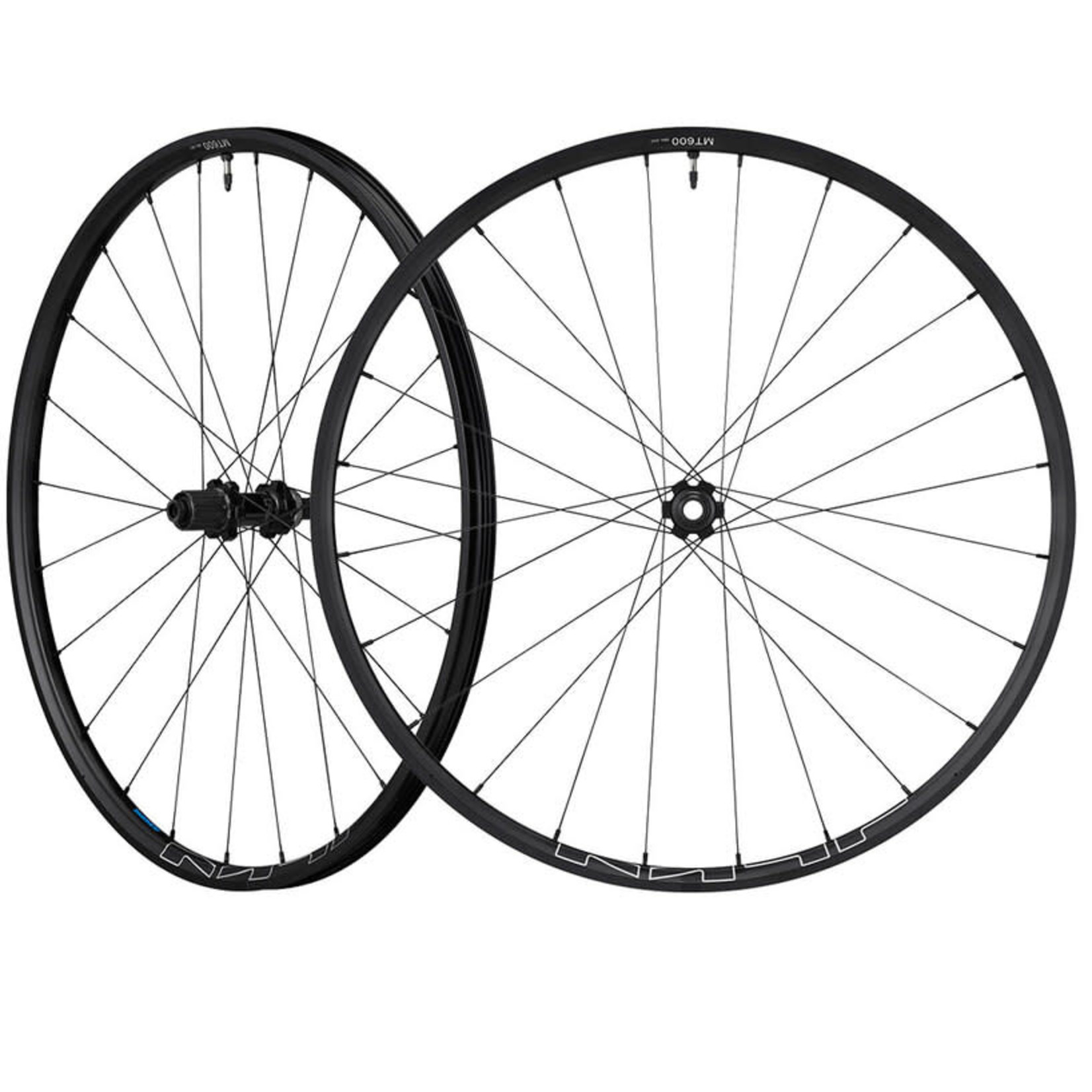 Shimano WHEEL, WH-MT600-B-29, F&R 24H, FOR 11S, F:15/R:12MM E-THRU, TUBELESS, OLD:110/148MM, BLACK, W/STANDARD STICKER, FOR CL DISC