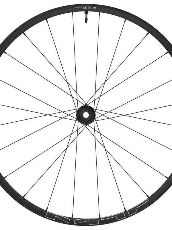 Shimano WHEEL, WH-MT601-B-27.5, FRONT, RIM 27.5, 24H, F:15MM E-THRU, TUBELESS, OLD:110MM, BLACK, W/TUBELESS TAPE, FOR CL DISC