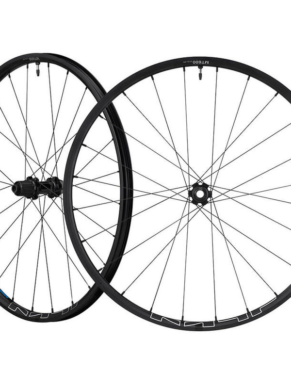 Shimano WHEEL, WH-MT600-B-27.5, F&R 24H, FOR 11S, F:15/R:12MM E-THRU, TUBELESS, OLD:110/148MM, BLACK, W/STANDARD STICKER, FOR CL DISC