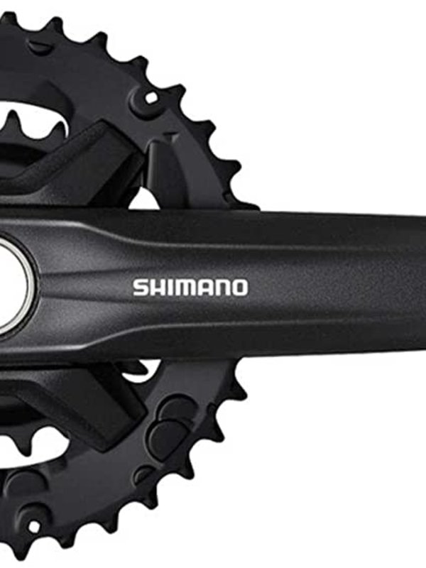 Shimano FRONT CHAINWHEEL, FC-MT210-3, FOR REAR 9-SPEED, 2-PCS FC, 175MM, 44-32-22T W/ CHAIN GUARD, W/O BB, BLACK,