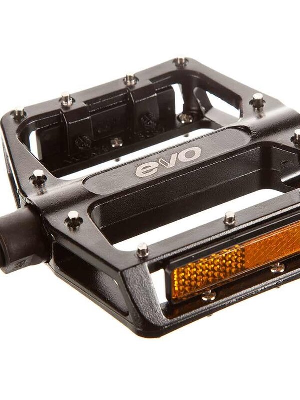 Evo EVO, MX-6, Platform Pedals, Body: Aluminum, Spindle: Cr-Mo, 9/16'', Black, Pair