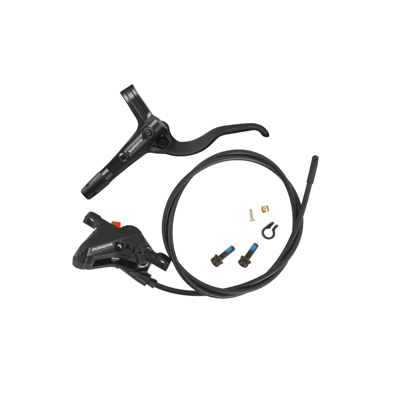 Shimano DISC BRAKE ASSEMBLED SET, BL-MT401(R), BR-MT420(R), BLACK(BLACK LEVER), METAL PAD(W/O FIN),1700MM(SMBH90SS BLACK)