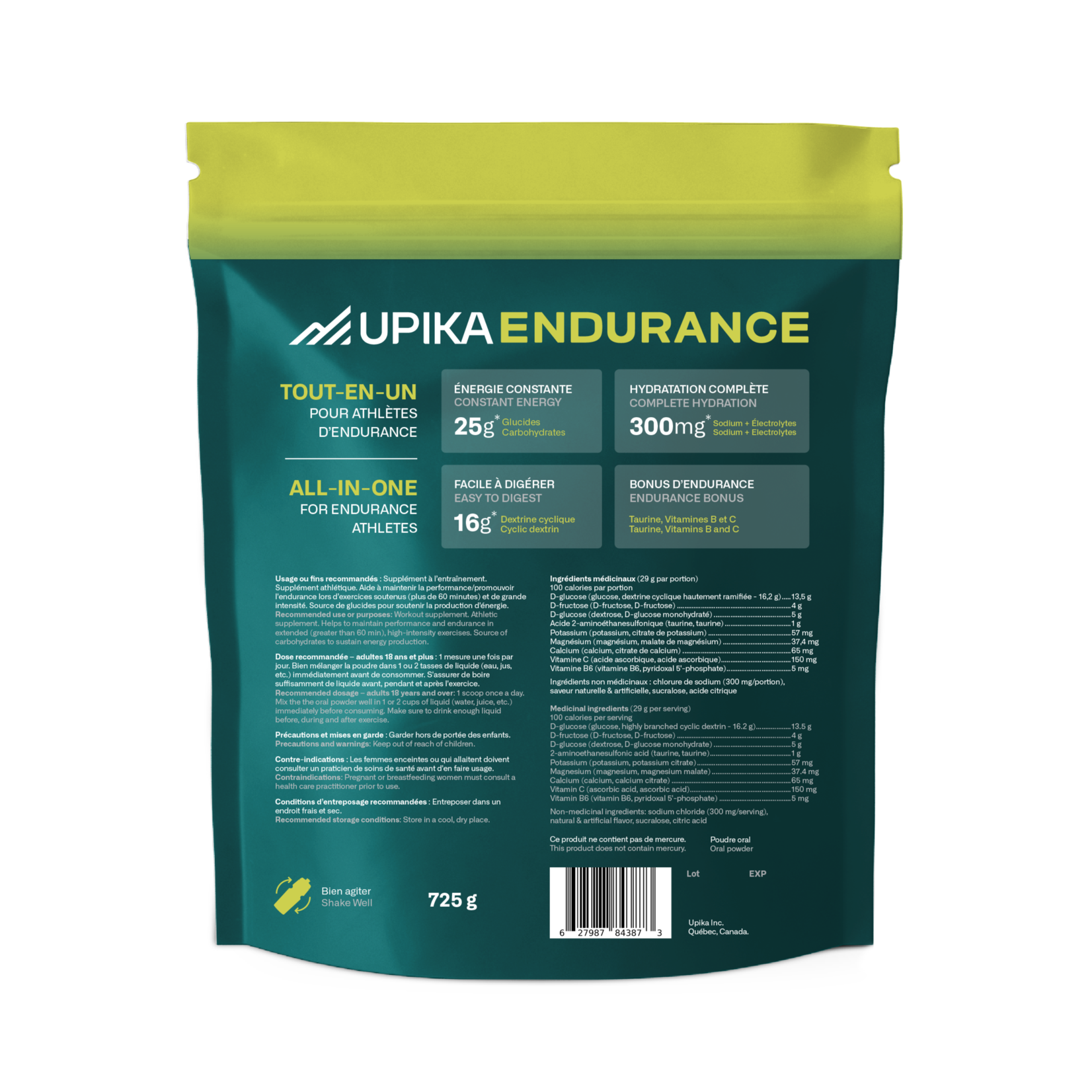 Upika Endurance Blue Raspberry 725g