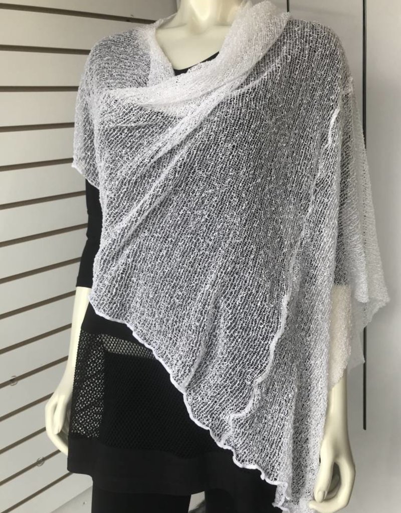Sharanel Sheer Knit Turquoise Long Poncho
