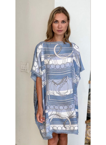 DOUBLE SILK DRESS: VENEZIA: LIGHT BLUE