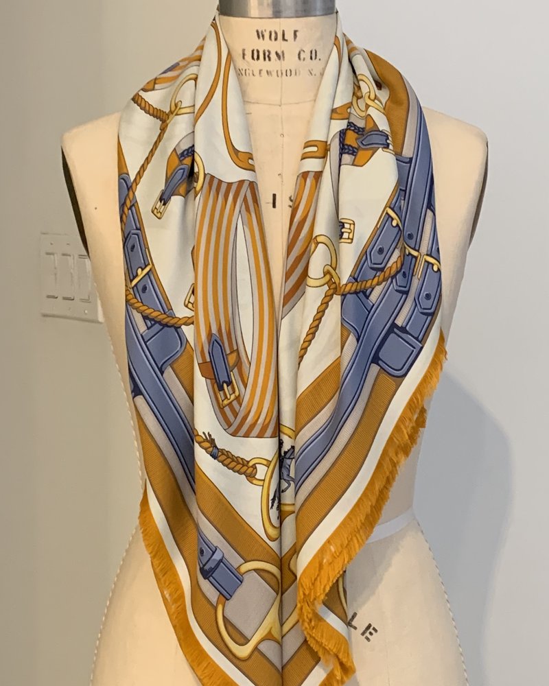 DOUBLE SILK SCARF: BEIGE