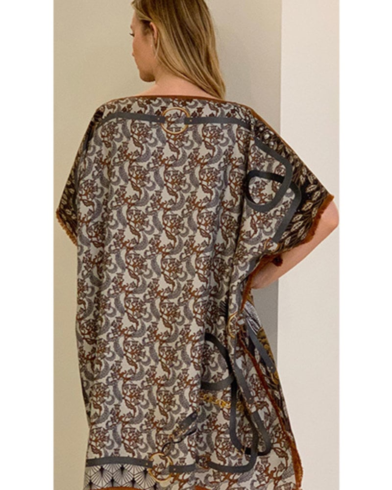 DOUBLE SILK DRESS: LEOPARD-JUNGLE: BROWN