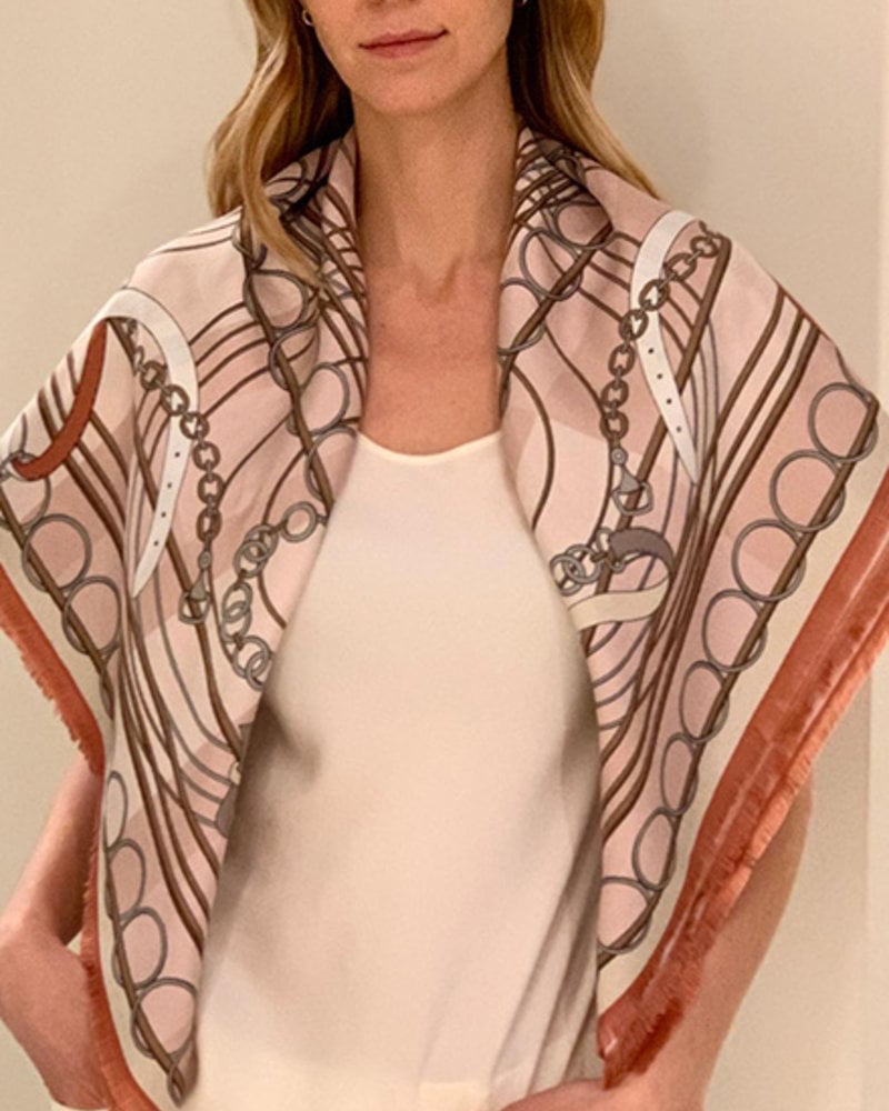 SILK SCARF PRINT REVERSIBLE TOP: PINK - RANI ARABELLA