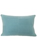 CASHMERE CHECKERED PILLOW: 16"X24": AQUA