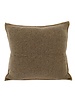 HENRY CASHMERE HERRINGBONE PILLOW: 21" X 21": TAUPE-ANTHRACITE