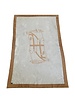 CASHMERE THROW W SUEDE DETAILS: 74" X 54":  LIGHT BLUE-CAMEL