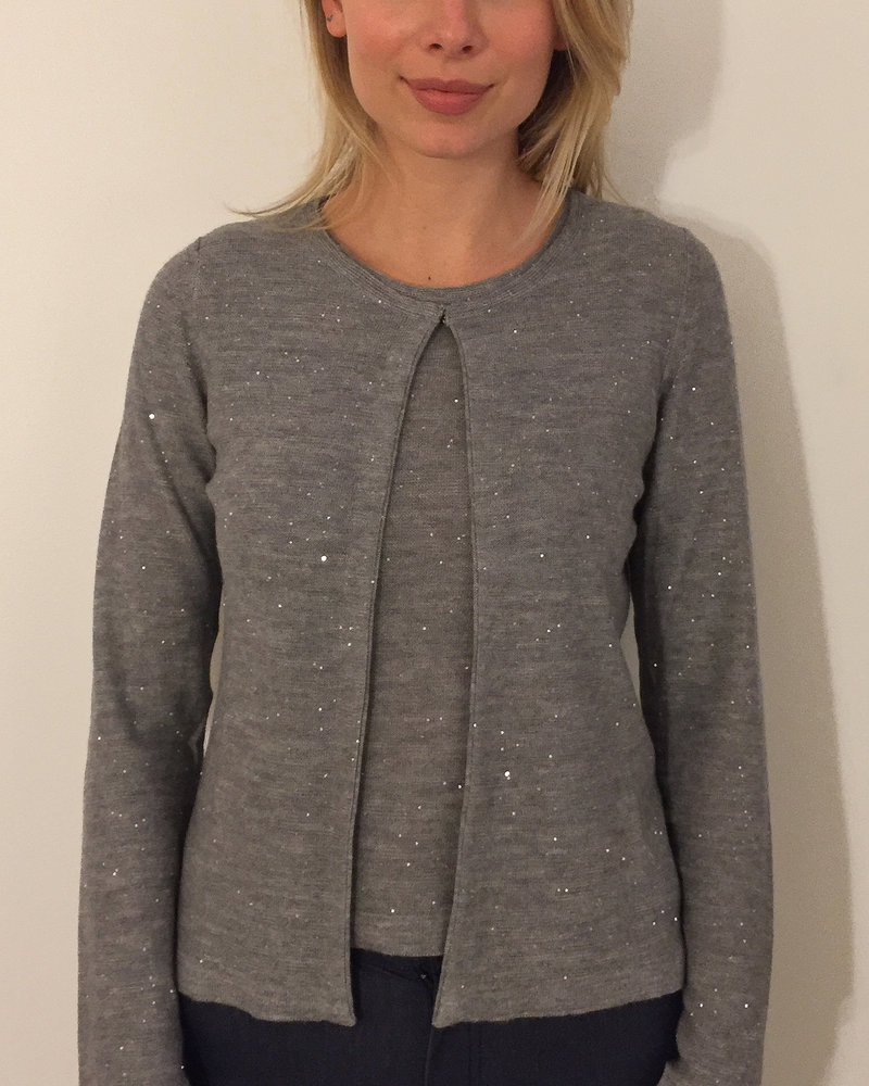 CASHMERE SILK JACKET: GRAY