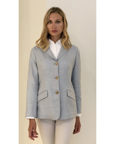 WOOL-SILK-LINEN JACKET: LIGHT BLUE