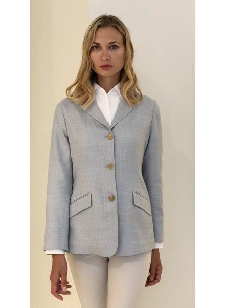 WOOL-SILK-LINEN JACKET: LIGHT BLUE