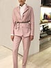 WOOL-SILK-LINEN JACKET: PINK