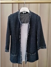 LINEN-COTTON JACKET WITH FRINGES