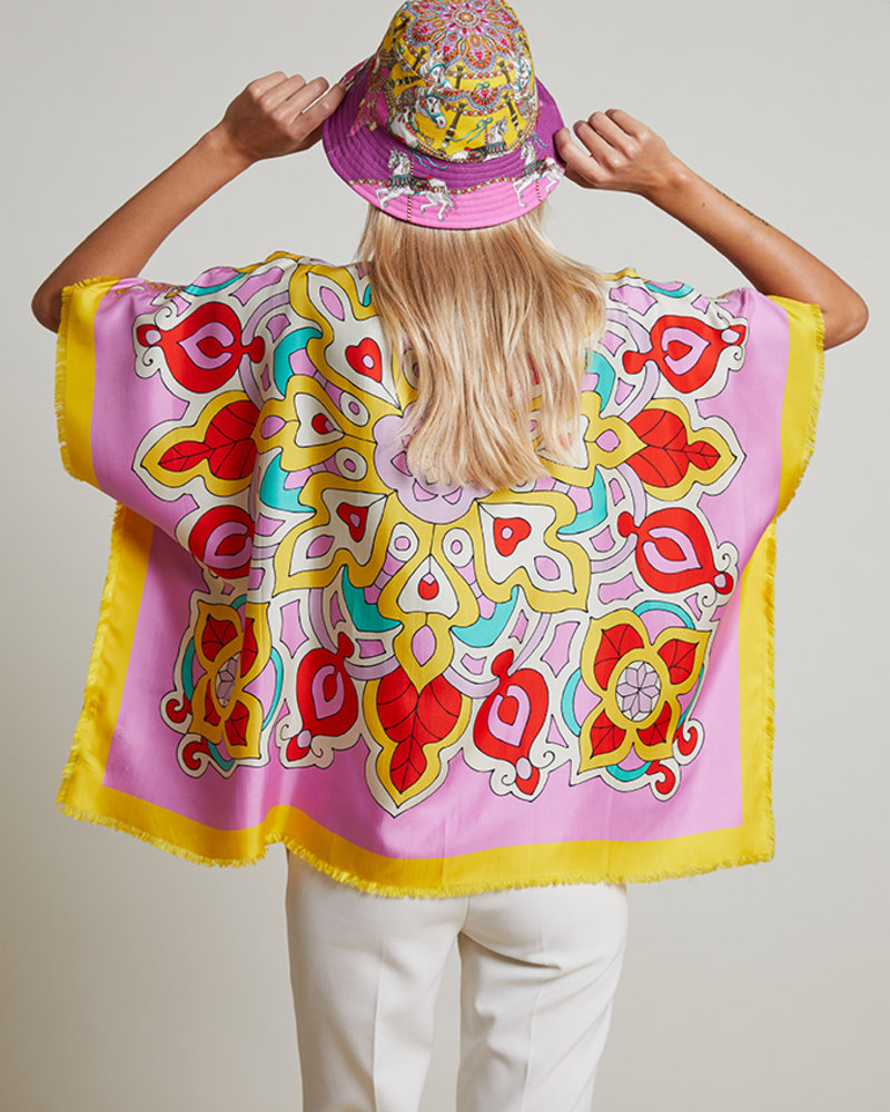 SILK SCARF PRINT REVERSIBLE TOP: CANDY