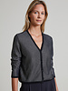 CASHMERE AND LUREX V-NECK CARDIGAN: BLACK