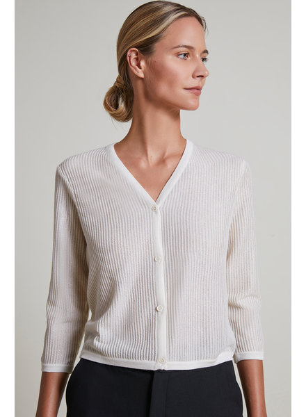 CASHMERE AND LUREX V-NECK CARDIGAN