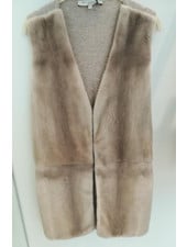 LONG MINK VEST WITH CASHMERE KNIT BACK