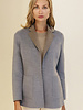 CASHMERE DOUBLE FACE REVERSIBLE JACKET: FOG BLUE-BEIGE