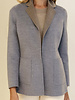 CASHMERE DOUBLE FACE REVERSIBLE JACKET: FOG BLUE-BEIGE