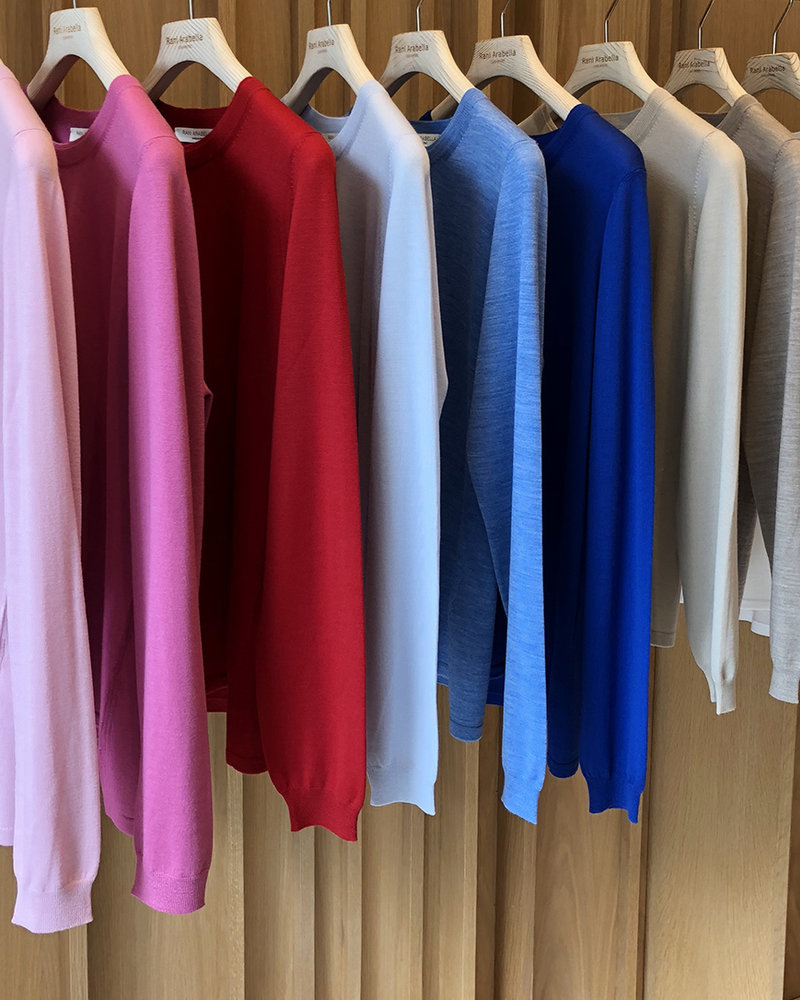 SUPERFINE LIGHT WEIGHT CREW SWEATER: INK