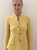 KNIT 2 TONE 3 BUTTON CASHMERE BLAZER: YELLOW