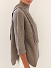 INTRICATE CASHMERE KNIT SWEATER WITH SCARF: BROWN