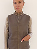 LEATHER VEST WITH CASHMERE: TABACCO
