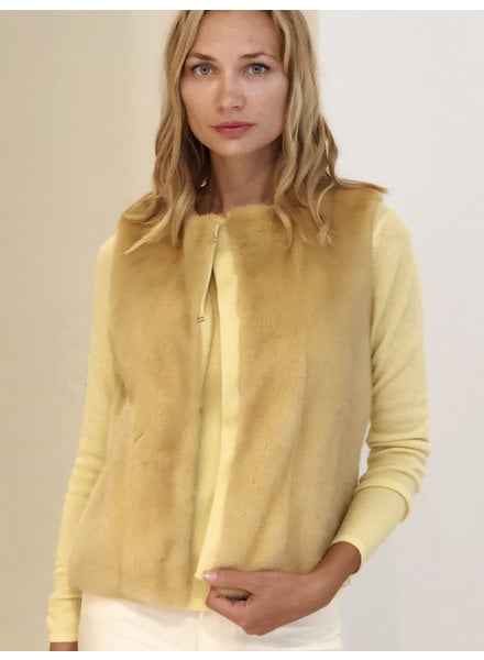 MINK FRONT VEST WITH CASHMERE RIB BACK