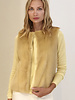 MINK FRONT VEST WITH CASHMERE RIB BACK: YELLOW