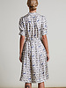 SILK PRINTED DRESS: POODLE: GRAY