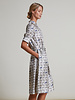SILK PRINTED DRESS: POODLE: GRAY