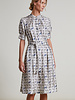 SILK PRINTED DRESS: POODLE: GRAY