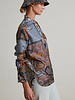 SILK PRINTED BUTTON DOWN SHIRT: LEOPARD: BROWN