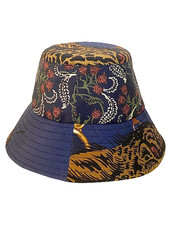 PRINTED SILK BUCKET HAT