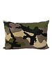 CAMOUFLAGE LEATHER PILLOW: BLACK-BEIGE-GREEN