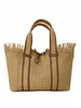 RAFFAELA MEDIUM TOTE: COGNAC RAFFIA