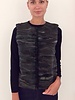MINK FRONT VEST WITH CASHMERE RIB BACK: BLUE-GRAY