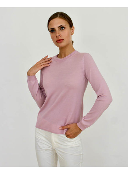 SUPERFINE LIGHT WEIGHT CREW SWEATER: PINK