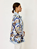 SILK PRINTED QUILTED JACKET: FIRENZE BLUE