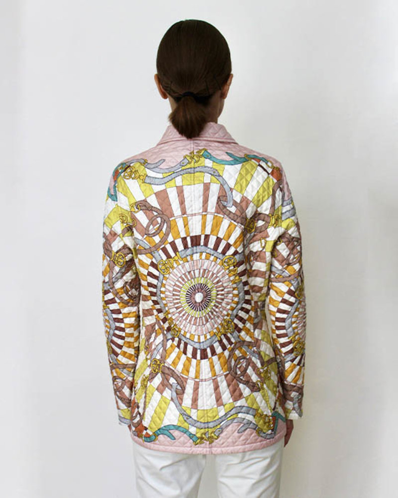 SILK PRINTED QUILTED JACKET: FIRENZE MELON