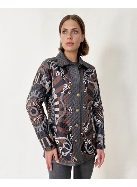 SILK PRINTED QUILTED JACKET: FIRENZE