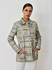 SILK PRINTED QUILTED JACKET: PALM BEACH MULTICOLOR: