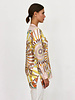 COLLARLESS SILK PRINTED SHIRT: FIRENZE MELON