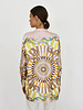 COLLARLESS SILK PRINTED SHIRT: FIRENZE MELON